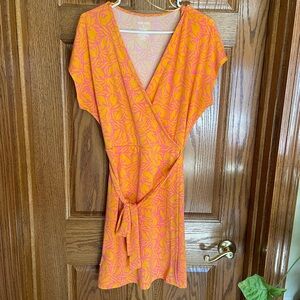 🦋3 for $10🦋 Orange and Pink Nine West Wrap Dress